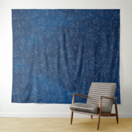 Abstrakte Blüte auf den blauen Navy-Stains Hinterg Wandteppich