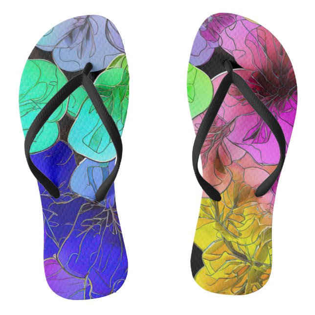 Abstrakte Blüte aus festem Glas Flip Flops (Fußbett)
