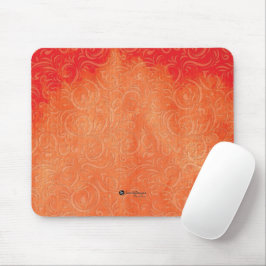 Abstrakte Blüte in Orangenhainen Hintergrund Mousepad