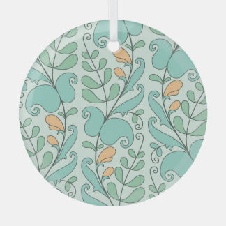 Abstrakte Blüte: Vintages nahtloses Muster Ornament Aus Glas