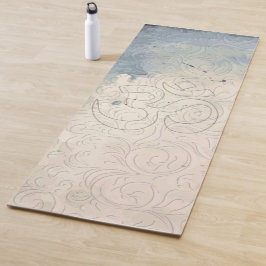 Abstrakte Blüten auf blauen und weißen Gradient-St Yogamatte