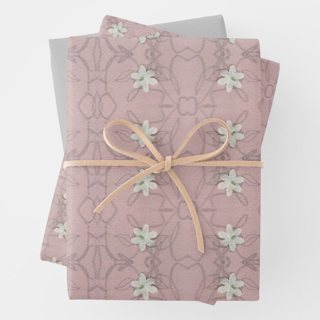 Abstrakte Blüten Geschenkpapier Set (Beispiel)