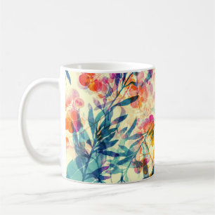 Abstrakte Blüten: Kräuter, Blume Muster. Kaffeetasse