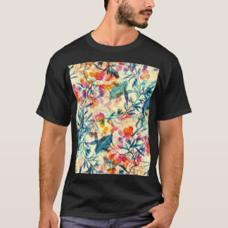 Abstrakte Blüten: Kräuter, Blume Muster. T-Shirt