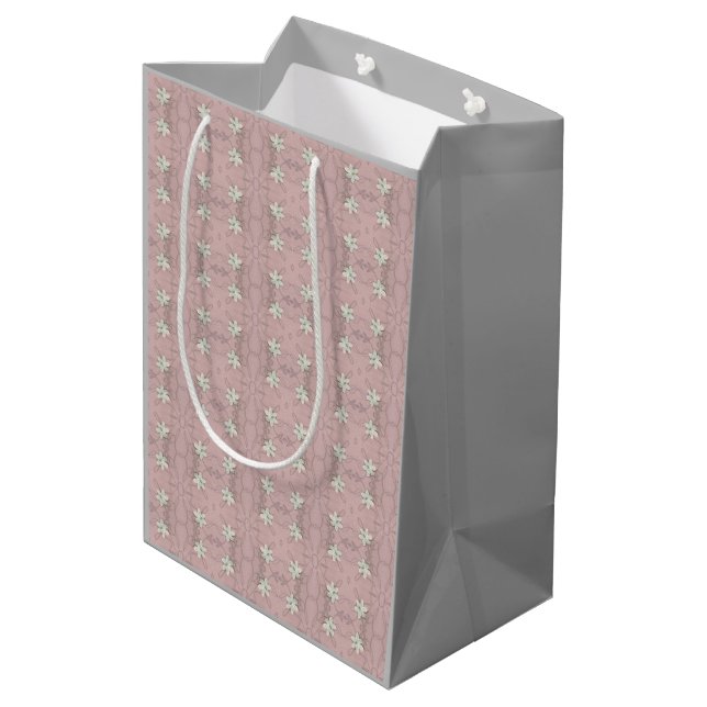 Abstrakte Blüten  Mittlere Geschenktüte (Rückseite Schrägansicht)