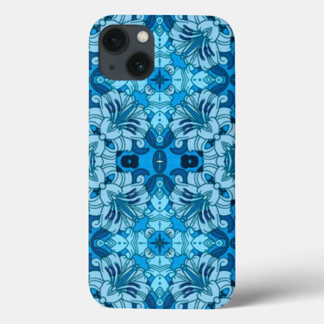 Abstrakte Blütenfarbe Blau Case-Mate iPhone Hülle (Rückseite)