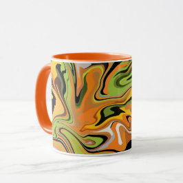 Abstrakte Blütenstände von Herbstfarben Tasse