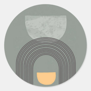 Abstrakte Bohemische Formen Runder Aufkleber