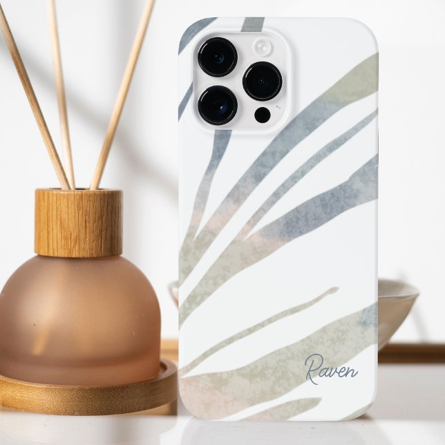 Abstrakte Boho-Blätter mit Namen Case-Mate iPhone 14 Pro Max Hülle (Von Creator hochgeladen)