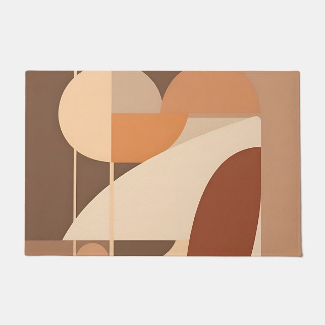 Abstrakte Boho-Geometrie Terrakotta Modern  Fußmatte (Vorderseite)