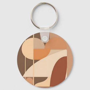 Abstrakte Boho-Geometrie Terrakotta Modern Schlüsselanhänger