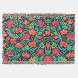 Abstrakte Boho-Lotus-Schmetterling-Floral-Decken Decke