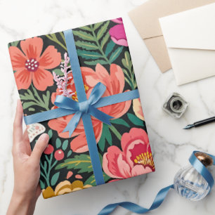 Abstrakte Boho-Pfingstrosen-Schmetterlinge-Geschen Geschenkpapier