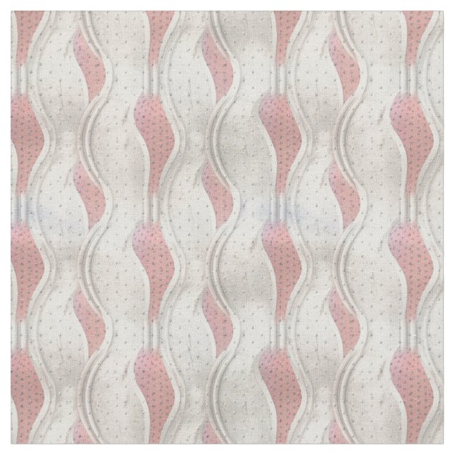 Abstrakte Bold 3D Metallic Red & Cream Texture Rep Stoff (Nahaufnahme)
