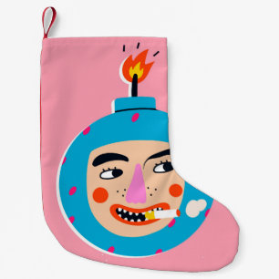 Abstrakte Boom-Gesicht Kleiner Weihnachtsstrumpf