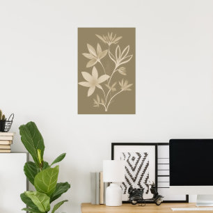 Abstrakte botanische Blume Poster