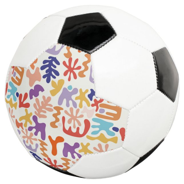 Abstrakte botanische Formen, farbenfroh Fußball (Dreiviertel)