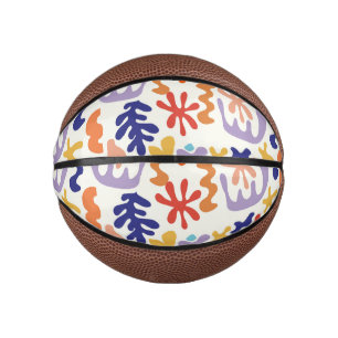 Abstrakte botanische Formen, farbenfroh Mini Basketball