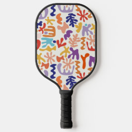 Abstrakte botanische Formen, farbenfroh Pickleball Schläger
