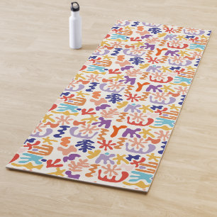 Abstrakte botanische Formen, farbenfroh Yogamatte
