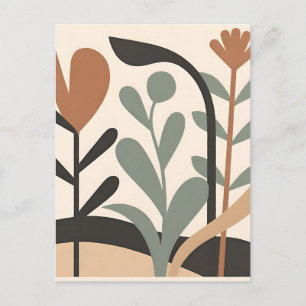 Abstrakte botanische Formen Postkarte