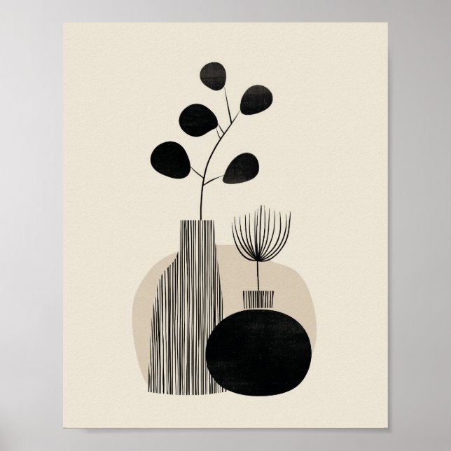Abstrakte botanische Illustration Poster (Vorne)