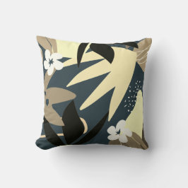 Abstrakte botanische Kunst | Oxford Blue & Yellow Kissen