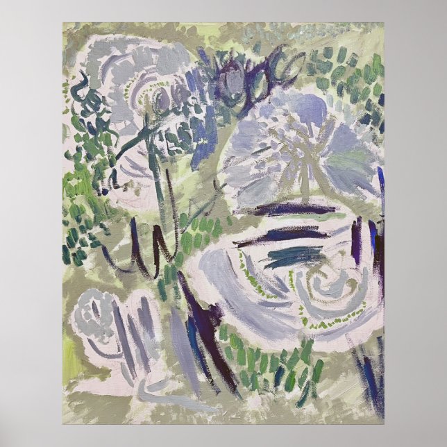 Abstrakte botanische Malerei Poster (Vorne)