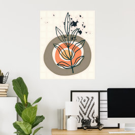 Abstrakte botanische Minimalis Poster