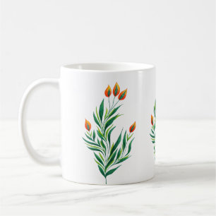 Abstrakte botanische Pflanze Frühjahr Kaffeetasse
