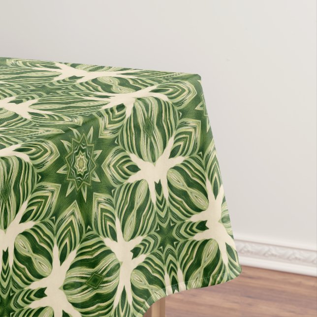 abstrakte botanische tropische Blätter mit Pflanze Tischdecke (Beispiel)