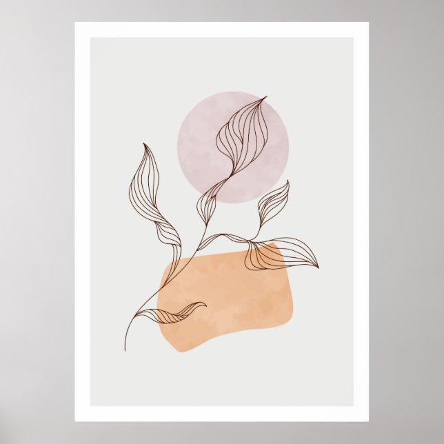 Abstrakte botanische Wandkunst Poster (Vorne)