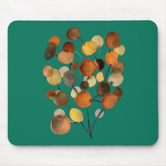 Abstrakte braune Herbstbaumkunst Mousepad (Vorne)