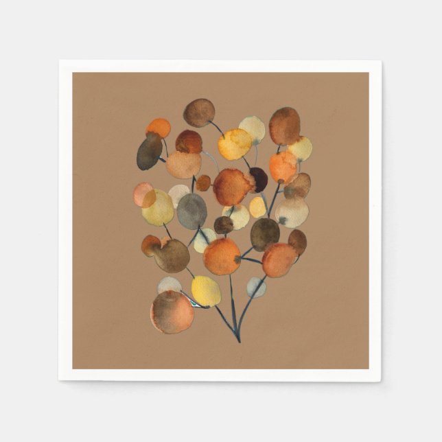 Abstrakte braune Herbstbaumkunst Serviette (Vorderseite)