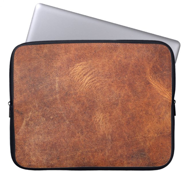 abstrakte braune Ledertextur, Hinterleder, t Laptopschutzhülle (Vorderseite)
