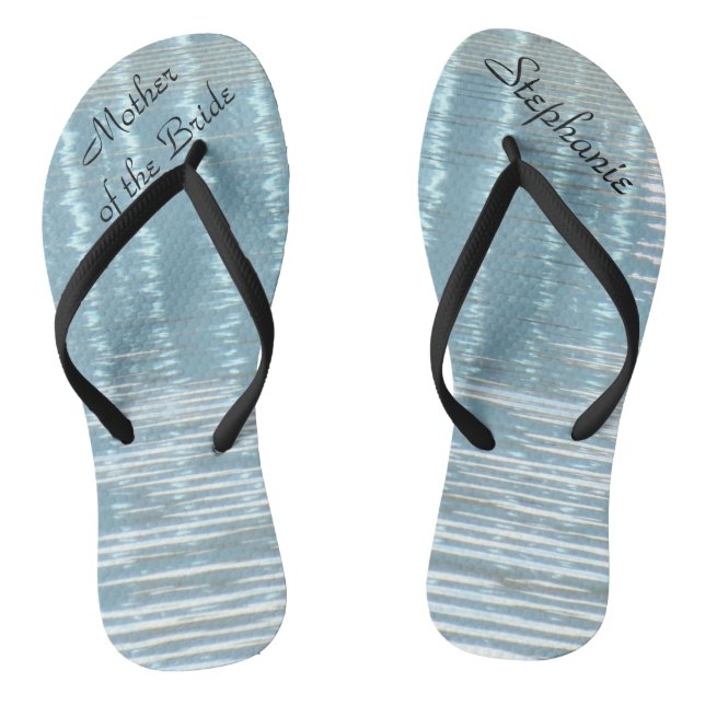 Abstrakte Brautmutter Hochzeit Blue Flip Flops (Fußbett)