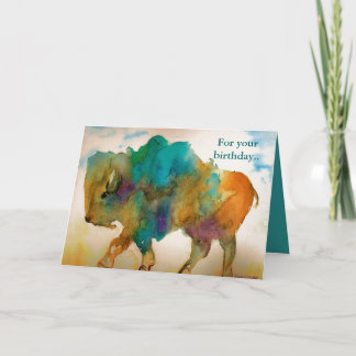 Abstrakte Buffalo Geburtstagskarte Karte