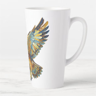 Abstrakte bunte Pinselführung Kunst fliegender Eul Milchtasse