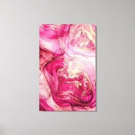Abstrakte Burgund und Gold Alkoholtink Leinwand Pr