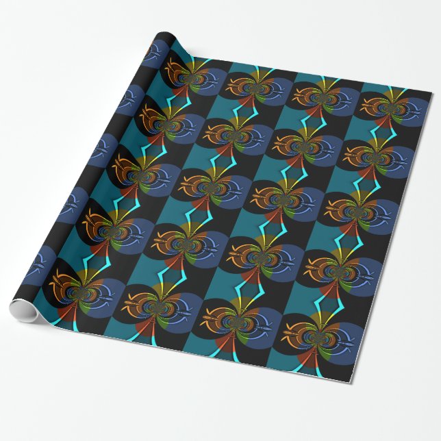 Abstrakte Burst Art Print Geschenkpapier (Ungerollt)