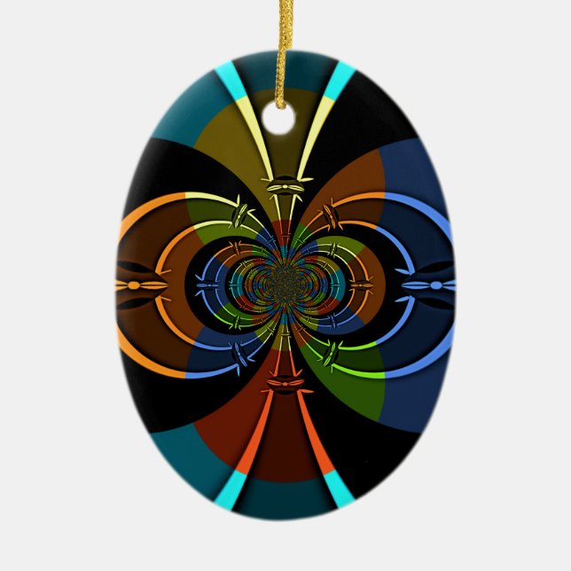 Abstrakte Burst Art Print Keramikornament (Vorne)