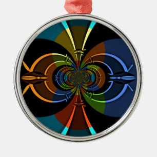 Abstrakte Burst Art Print Ornament Aus Metall