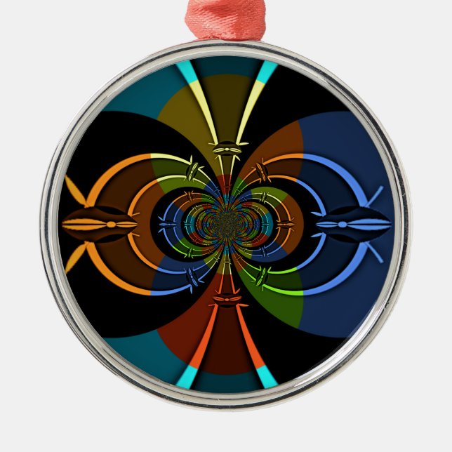 Abstrakte Burst Art Print Ornament Aus Metall (Vorne)