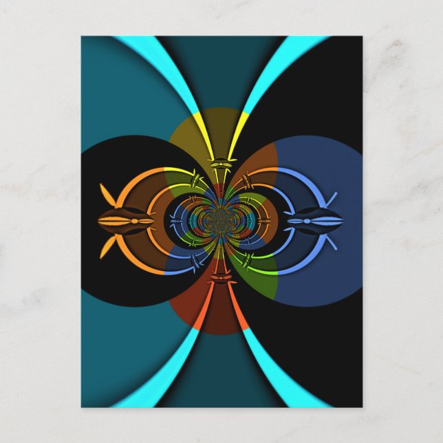 Abstrakte Burst Art Print Postkarte (Vorderseite)
