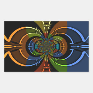 Abstrakte Burst Art Print Rechteckiger Aufkleber