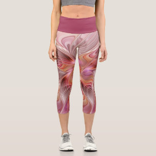 Abstrakte Butterfly Farbenfrohe Fantasie Fraktal K Capri Leggings