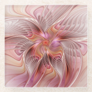 Abstrakte Butterfly Farbenfrohe Fantasie Fraktal K Glasuntersetzer
