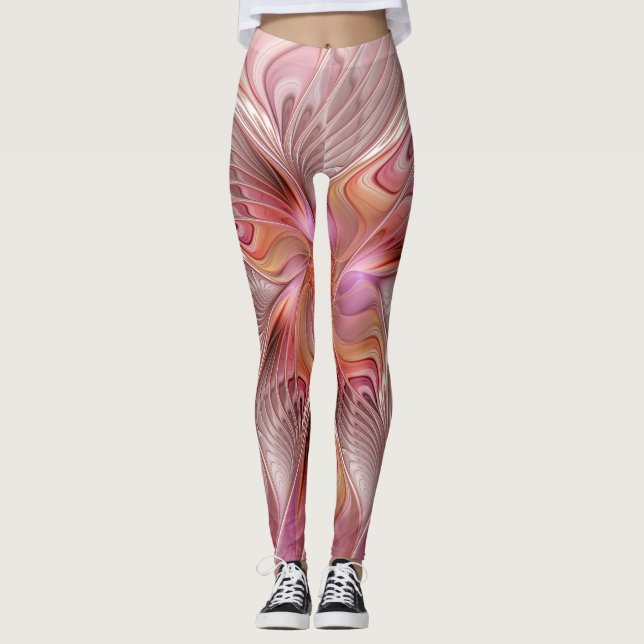 Abstrakte Butterfly Farbenfrohe Fantasie Fraktal K Leggings (Vorderseite)