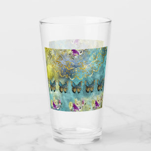 Abstrakte Butterfly & Floral Design Glas