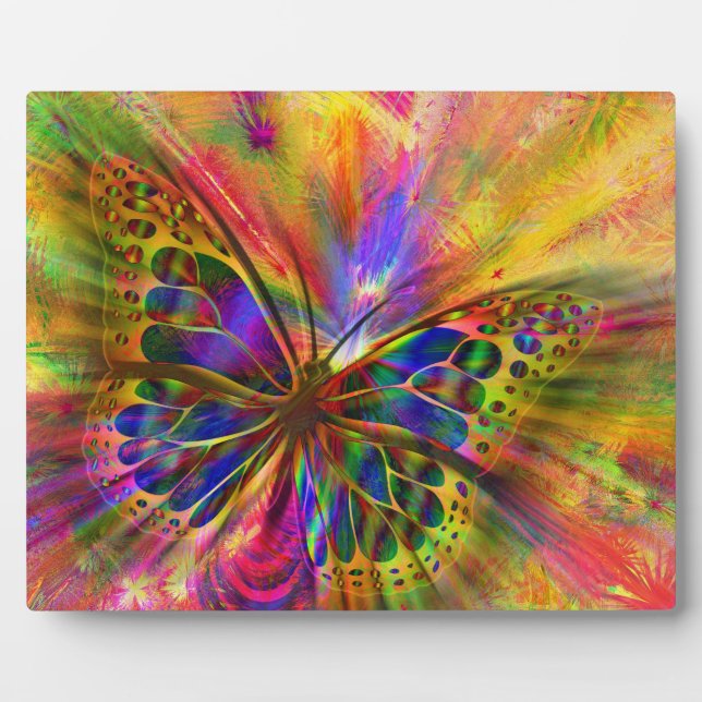 Abstrakte Butterfly Wasserfarbe Kunst Fotoplatte (Vorderseite)